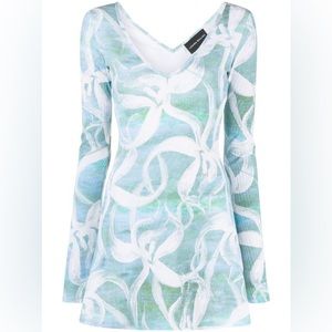 Louisa Ballou Women's Blue Flower Mini Dress - Small